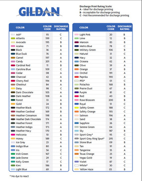 T shirt colors that discharge
